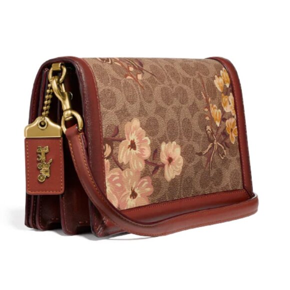 Coach 54652 Prairie Signature Riley Tan Rust Crossbody Bag - Picture 4 of 8